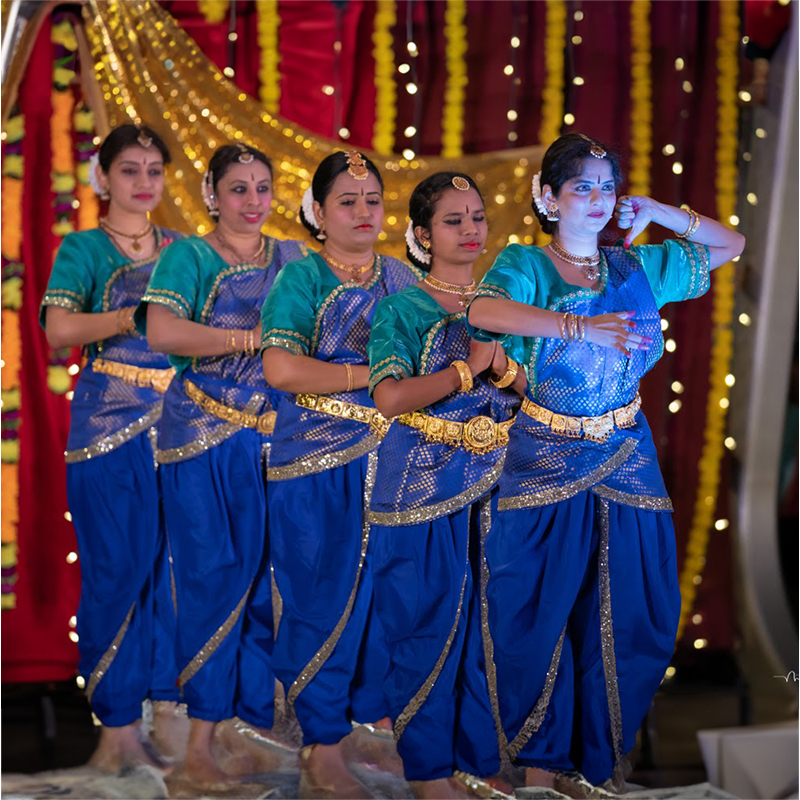 royal blue bharatanatyam dress Royal Blue Folk Dance Dress main image 1